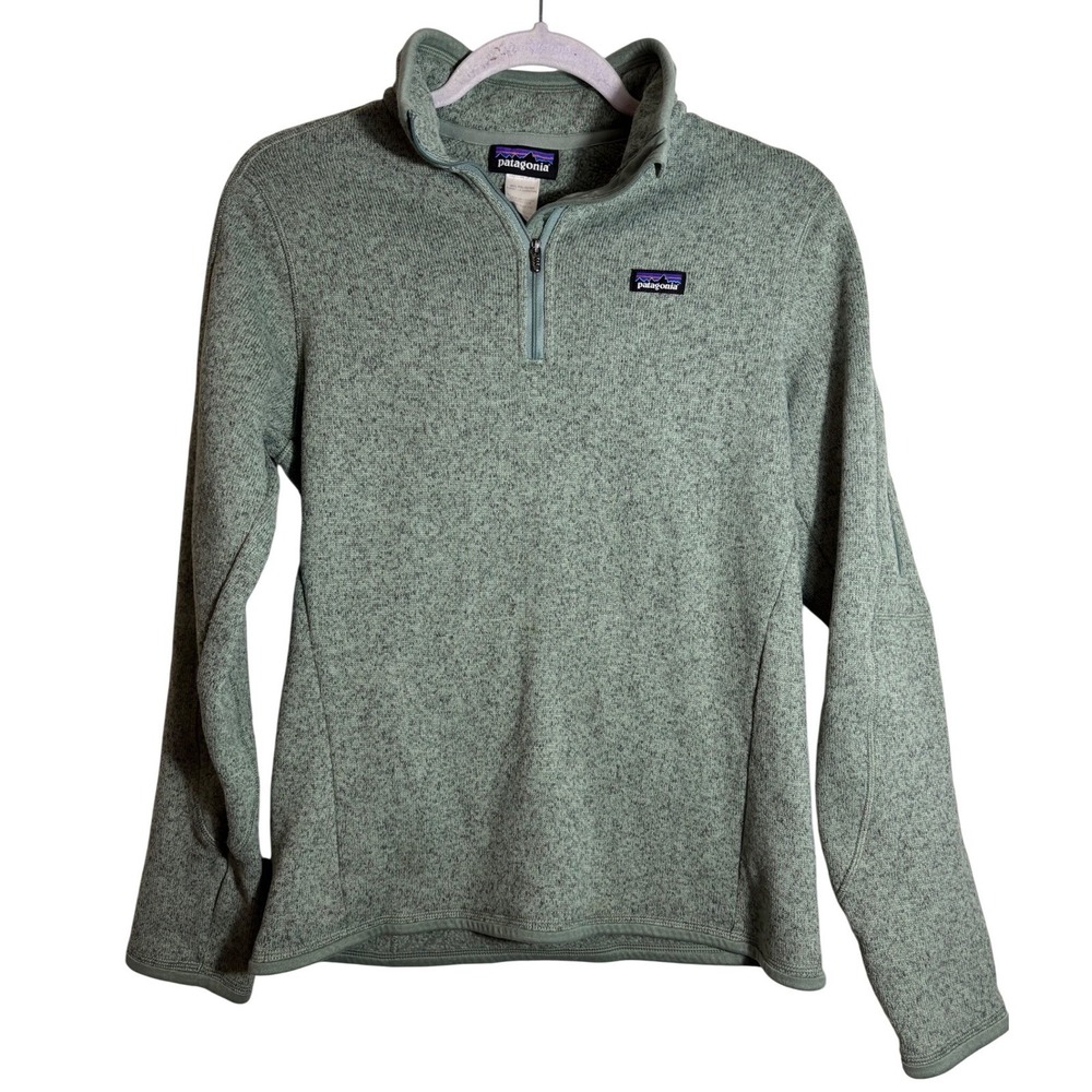 Patagonia Women's Better Sweater 1/4 Zipper Pullover Fleece Verdigris Green Sz M
